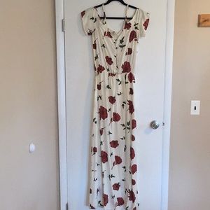 Element Eden White Floral OTS Maxi Dress